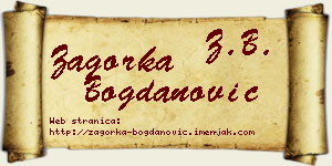 Zagorka Bogdanović vizit kartica